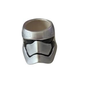 Star Wars silver coffee mug storm trooper silver helmet Lucas films.